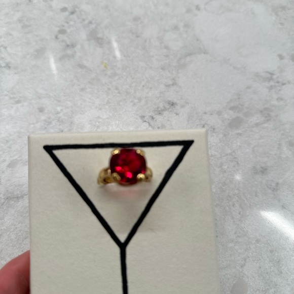 kate spade New York ruby red cocktail ring. - Picture 5 of 7